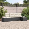 Ensemble de canapé de jardin avec coussin 5 pcs polyrotin 566494566494