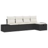 Ensemble de canapé de jardin avec coussin 5 pcs polyrotin 566494566494