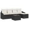 Ensemble de Canapés avec coussin avec stockage Noir polyrotin 566497566497