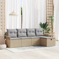 Ensemble de canapé de jardin 5 pcs Beige et Gris clair 566498566498