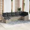Ensemble de Canapés avec coussin Gris clair polyrotin 566499566499