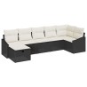 Ensemble de Canapés avec coussin 7 pcs Noir polyrotin 566501566501