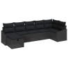 Ensemble de Canapés avec coussin avec stockage Noir polyrotin 566504566504
