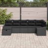 Ensemble de Canapés avec coussin avec stockage Noir polyrotin 566504566504