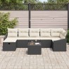 Ensemble de Canapés avec coussin 8 pcs Noir polyrotin 566506566506
