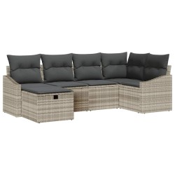 Ensemble de Canapés 6 pcs Gris clair et gris polyrotin 566507566507