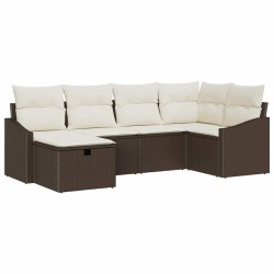 Ensemble de Canapés 6 pcs Marron et Crème polyrotin 566508566508