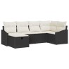 Ensemble de Canapés avec coussin 6 pcs Noir et Crème polyrotin 566509566509