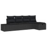Ensemble de canapé de jardin avec coussin 5 pcs Noir polyrotin 566511566511