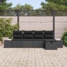 Ensemble de canapé de jardin avec coussin 5 pcs Noir polyrotin 566511566511