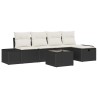 Ensemble de canapé de jardin avec coussin 6 pcs Noir polyrotin 566512566512