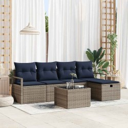 Ensemble de Canapés avec coussin Gris et marine polyrotin 566514566514