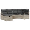 Ensemble de Canapés avec coussin 6 pcs Gris clair polyrotin 566515566515