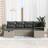 Ensemble de Canapés avec coussin 6 pcs Gris clair polyrotin 566515566515