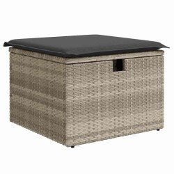 Ensemble de Canapés avec coussin 6 pcs Gris clair polyrotin 566515566515
