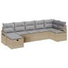Ensemble de Canapés 7 pcs Beige et Gris clair polyrotin 566517566517