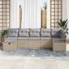 Ensemble de Canapés 7 pcs Beige et Gris clair polyrotin 566517566517