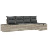 Ensemble de canapé de jardin 5 pcs Gris clair polyrotin 566519566519