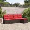 Ensemble de Canapés avec coussin Marron et rouge polyrotin 566522566522