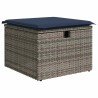 Ensemble de Canapés avec coussin 5 pcs Gris et marine polyrotin 566523566523