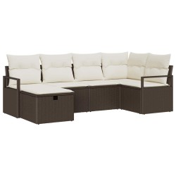 Ensemble de Canapés avec coussin Marron et Crème polyrotin 566525566525