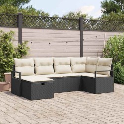 Ensemble de Canapés avec coussin Noir et Crème polyrotin 566526566526