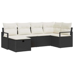 Ensemble de Canapés avec coussin Noir et Crème polyrotin 566526566526