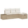 Ensemble de canapé de jardin 4 pcs Beige Poly rotin 566530566530