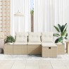 Ensemble de canapé de jardin 4 pcs Beige Poly rotin 566530566530