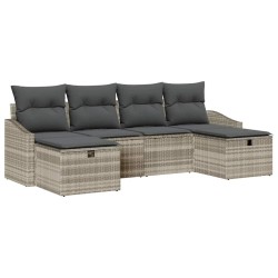 Ensemble de canapé de jardin avec coussin 6 pcs polyrotin 566531566531