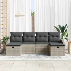 Ensemble de canapé de jardin avec coussin 6 pcs polyrotin 566531566531