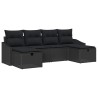 Ensemble de canapé de jardin avec coussin 6 pcs polyrotin 566532566532