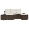 Ensemble de canapé de jardin 4 pcs Marron Poly rotin 566534566534