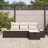 Ensemble de canapé de jardin 4 pcs Marron Poly rotin 566534566534