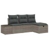 Ensemble de canapé de jardin avec coussin 4 pcs Gris Poly rotin 566535566535