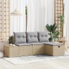 Ensemble de canapé de jardin 4 pcs Beige Poly rotin 566536566536