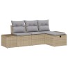 Ensemble de canapé de jardin 4 pcs Beige Poly rotin 566536566536
