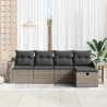 Ensemble de Canapés avec coussin 5 pcs Gris polyrotin 566539566539