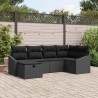 Ensemble de Canapés avec coussin 6 pcs Noir polyrotin 566540566540