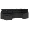 Ensemble de Canapés avec coussin 6 pcs Noir polyrotin 566540566540