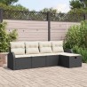 Ensemble de Canapés avec coussin 5 pcs Noir et Crème polyrotin 566543566543