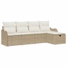 Ensemble de canapé de jardin 5 pcs Beige et crème polyrotin 566546566546