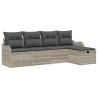Ensemble de canapé de jardin 5 pcs Gris clair Poly rotin 566547566547