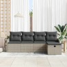 Ensemble de canapé de jardin 5 pcs Gris clair Poly rotin 566547566547