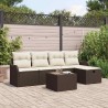 Ensemble de canapé de jardin 6 pcs Marron et Crème polyrotin 566550566550