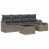 Ensemble de canapé de jardin avec coussin 6 pcs Gris polyrotin 566551566551