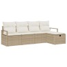 Ensemble de Canapés avec coussin 5 pcs Beige et crème polyrotin 566553566553