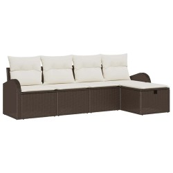Ensemble de Canapés avec coussin Marron et Crème polyrotin 566556566556