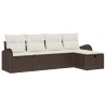 Ensemble de Canapés avec coussin Marron et Crème polyrotin 566556566556