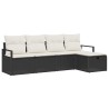 Ensemble de Canapés avec coussin 5 pcs Noir et Crème polyrotin 566557566557